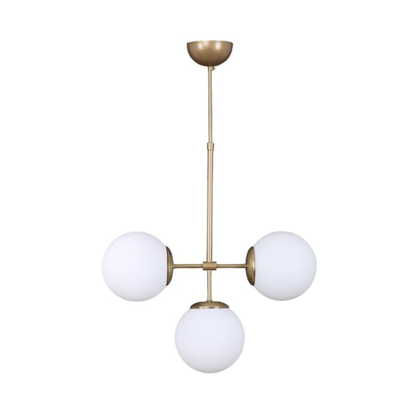 Balta/zelta krāsas piekaramā lampa ar stikla abažūru ø 15 cm Seagull – Squid Lighting