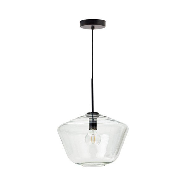 Melna piekaramā lampa ar stikla abažūru ø 34 cm Mao – Kave Home