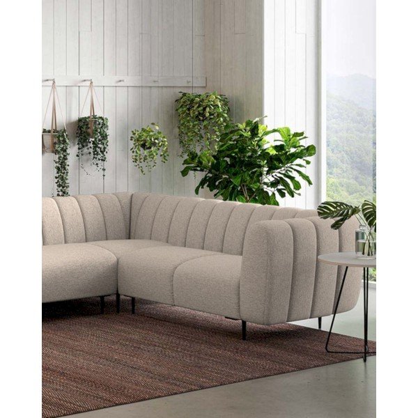 Bēšs stūra dīvāns (ar labo stūri/L veida) Shel – Ghado-image-3