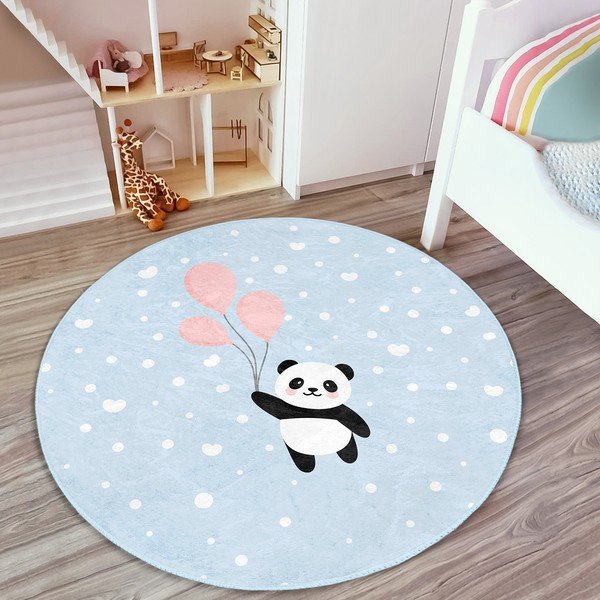Gaiši zils bērnu paklājs ø 80 cm Comfort – Mila Home-image-3