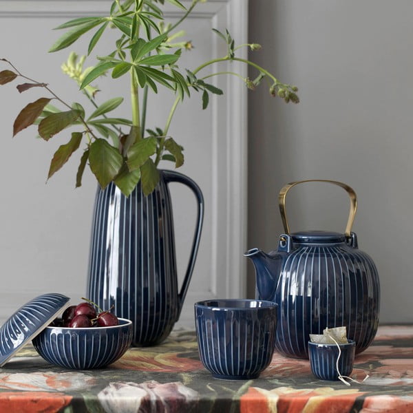 Tumši zila porcelāna tējkanna Kähler Design Hammershoi, 1,2 l-image-2