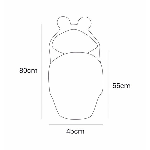 Ziloņkaula krāsas bērnu ietinamā sedziņa no Sherpa flīsa 45x80 cm – Meowbaby-image-4