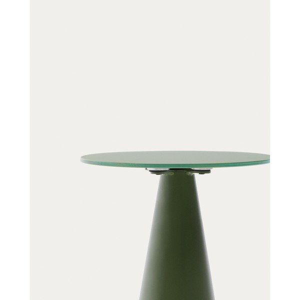 Apaļš sānu galdiņš ar stikla galda virsmu ø 35 cm Wilshire – Kave Home-image-2