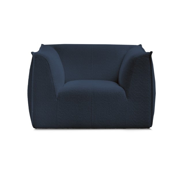 Tumši zils atpūtas krēsls no buklē auduma Giorgia – Bobochic Paris-image-3