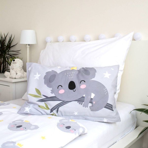 Pelēka kokvilnas bērnu gultas veļa bērnu gultiņai 100x135 cm Koala "Sweet Dreams" – Jerry Fabrics-image-2