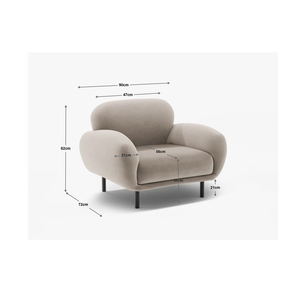 Bēšs atpūtas krēsls no buklē auduma Poppy – Micadoni -image-4