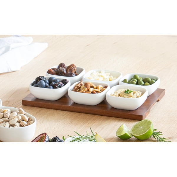 Balts porcelāna servēšanas trauku komplekts (6 gab.) Essentials – Ladelle-image-1