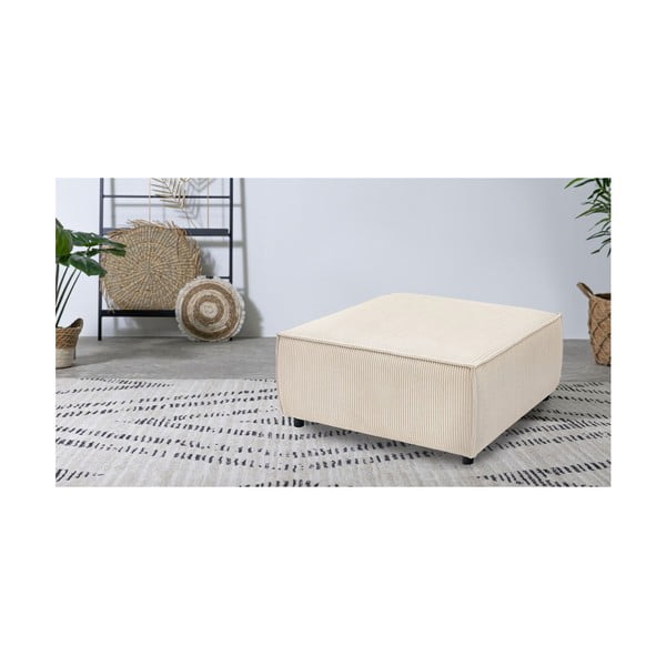 Krēmkrāsas velveta kāju soliņš Nihad modular – Bobochic Paris-image-1