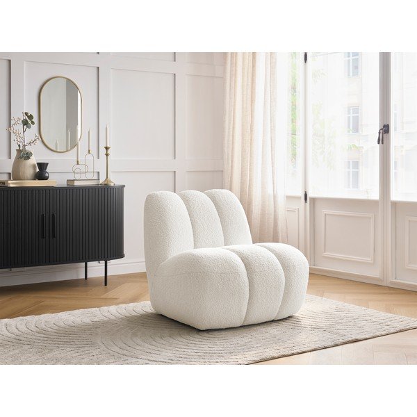 Balts atpūtas krēsls no buklē auduma Janissaire – Bobochic Paris-image-1