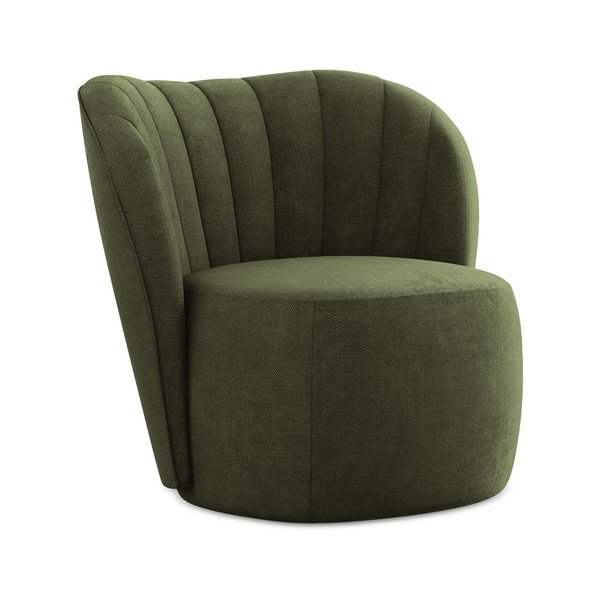 Zaļš atpūtas krēsls no šenila auduma Keloa – Makamii