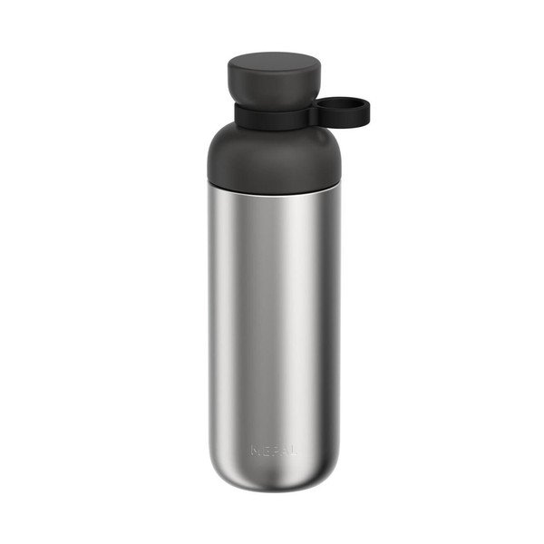 Melna/sudraba krāsas nerūsējošā tērauda pudele 700 ml Vita – Mepal