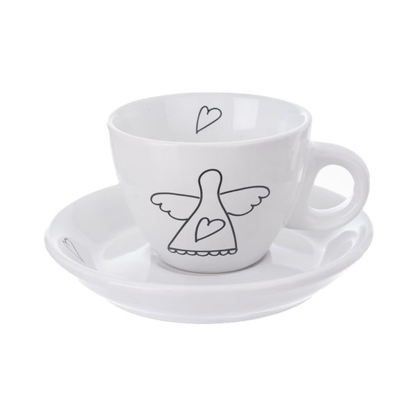 Melnbaltas keramikas krūzītes (2 gab.) 90 ml komplektā – Orion-image-1