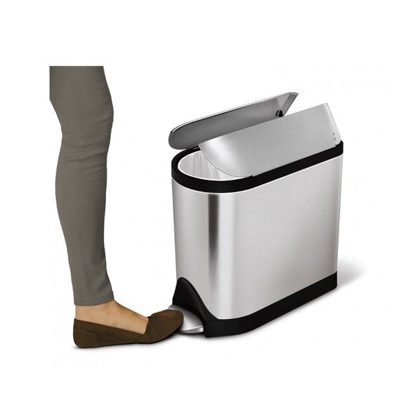 Sudraba matēts pedāļu grozs simplehuman Butterfly, 10 l-image-1
