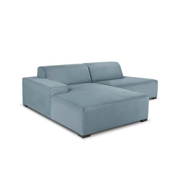 Gaiši zils velveta stūra dīvāns Cosmopolitan Design Hobart, kreisais stūris-image-4