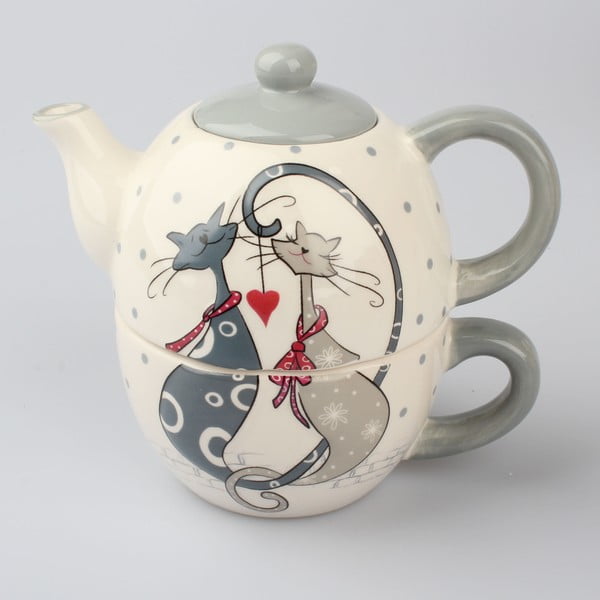 Dakls Cats Couple keramikas tējas komplekts