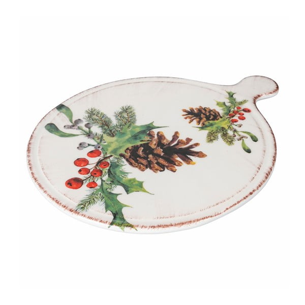 Ziemassvētku servēšanas dēlis no keramikas Villa d'Este Ortisei, ø 21 cm