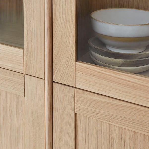 Ozolkoka imitācijas vitrīna ar apgaismojumu 89x199 cm Mistral – Hammel Furniture-image-2