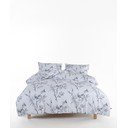 Balta/pelēka vienguļamā gultas veļa no ranforce kokvilnas 140x200 cm White Floral – Mila Home Luxury