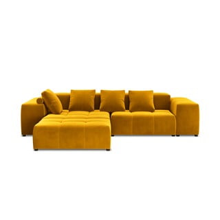Dzeltens samta stūra dīvāns (maināms stūris) Rome Velvet – Cosmopolitan Design 