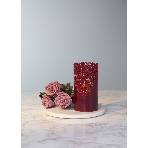 Sarkana LED svece Star Trading Clary, augstums 15 cm-image-3