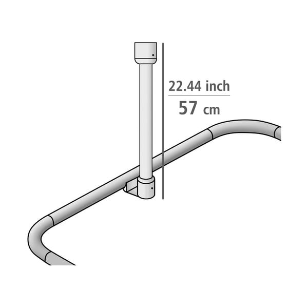 Spīdīgas sudraba krāsas griestu stiprinājums dušas aizkariem Era – Wenko-image-2