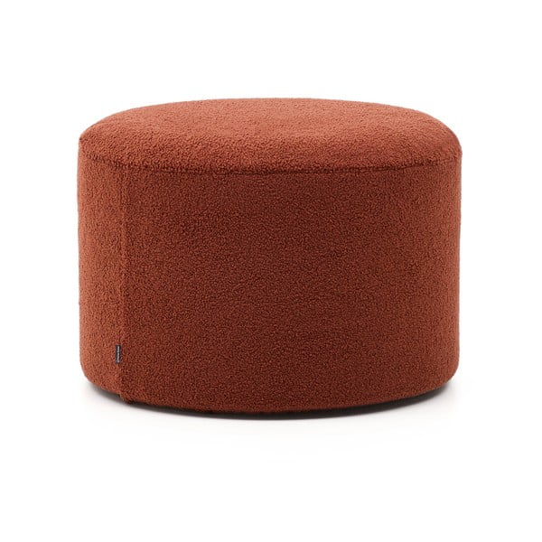 Terakotas oranžs pufs no buklē auduma Kaeli – Kave Home