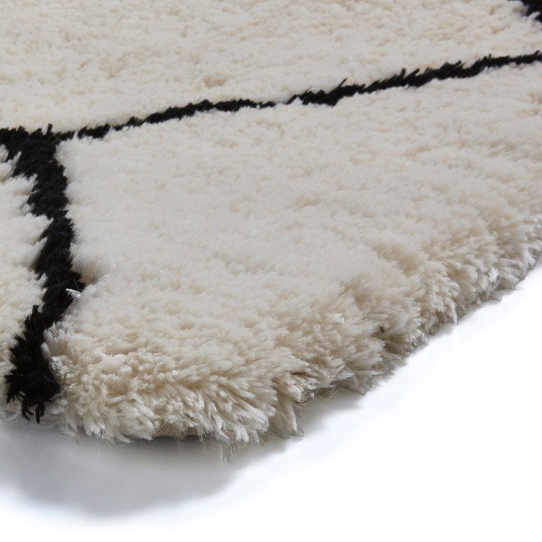 Bēšs un melns ar rokām darināts paklājs Think Rugs Morocco Lento Ivory & Black, 200 x 290 cm-image-3