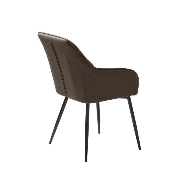 Tumši brūns polsterēts ēdamistabas krēsls ar roku balstiem Melfort – Unique Furniture-image-3