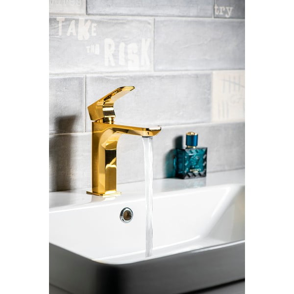 Zelta krāsas stāvošs jaucējkrāns izlietnei Spy – Sapho-image-2