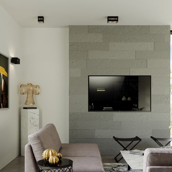 Melna griestu lampa ar metāla abažūru 10x10 cm Lorum – Sollux-image-4