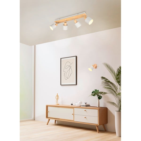Balta/dabīga toņa prožektora tipa lampa ø 9 cm Shanti – Trio-image-1