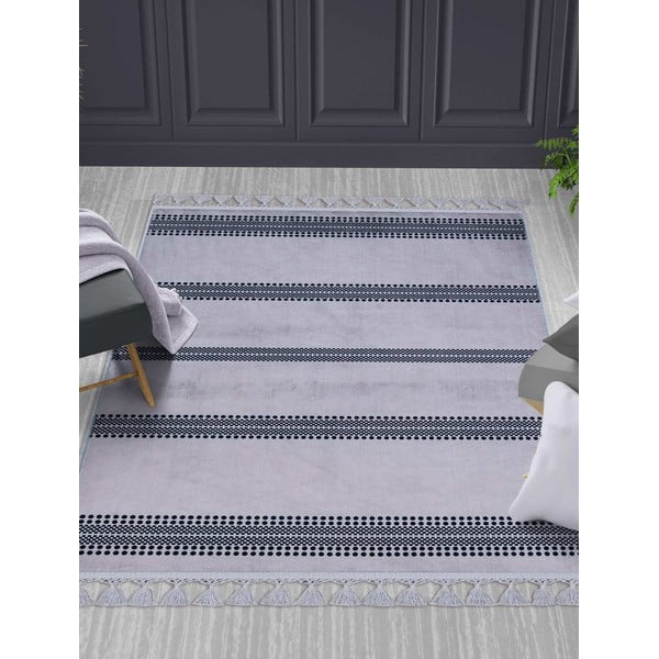 Pelēks mazgājams paklājs 120x80 cm – Vitaus-image-1