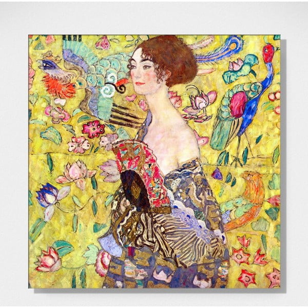 Gleznas reprodukcija Gustav Klimt – Lady With Fan, 50 x 50 cm-image-1