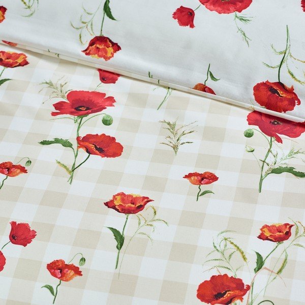 Sarkana vienguļamā gultas veļa 135x200 cm Poppy – Catherine Lansfield-image-3