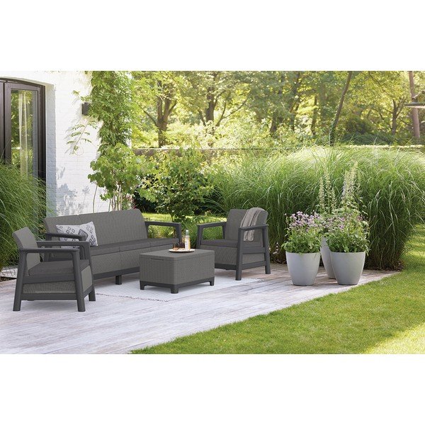 Pelēks dārza dīvāns Scandi Linea – Keter-image-1