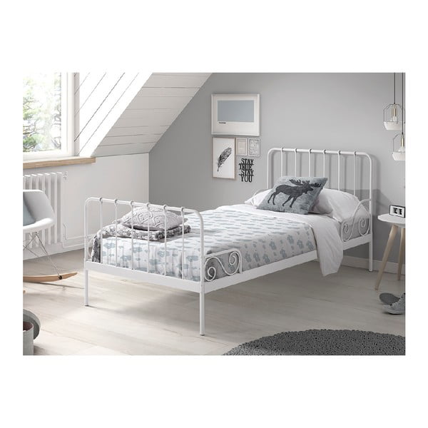 Balta metāla bērnu gulta Vipack Alice, 90 x 200 cm-image-2