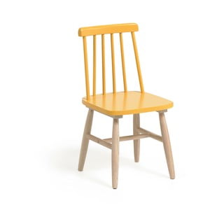 Dzeltens bērnu krēsls no gumijkoka Kave Home Kristie