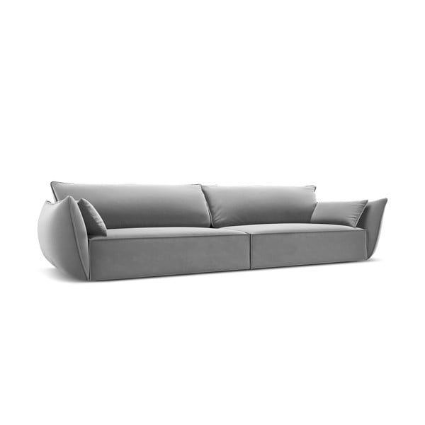 Gaiši pelēks samta dīvāns 248 cm Vanda – Mazzini Sofas-image-2