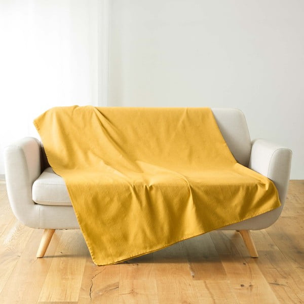 Dzeltens gultas pārklājs 180x220 cm Lucile – douceur d'intérieur