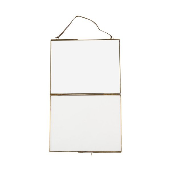 Zelta krāsas metāla piekarināms foto rāmis 25x20 cm – Rex London-image-3