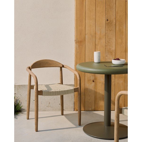 Bēšs/dabīga toņa masīvkoka ēdamistabas krēsls Nina – Kave Home-image-1