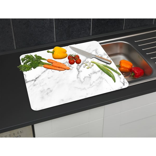 Rūdīta stikla plīts sienas aizsargplāksne 50x56 cm Marble – Wenko-image-2