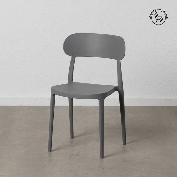 Pelēki plastmasas pusdienu krēsli (2 gab.) – Ixia-image-1