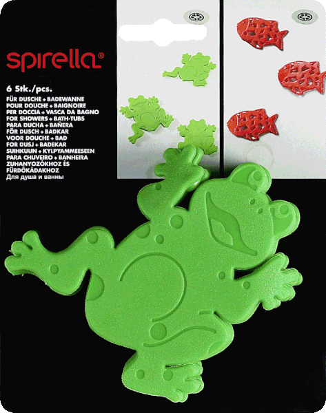 Bērnu pretslīdēšanas paklājiņi vannai (6 gab.) 12x11 cm Frogtime – Spirella-image-2
