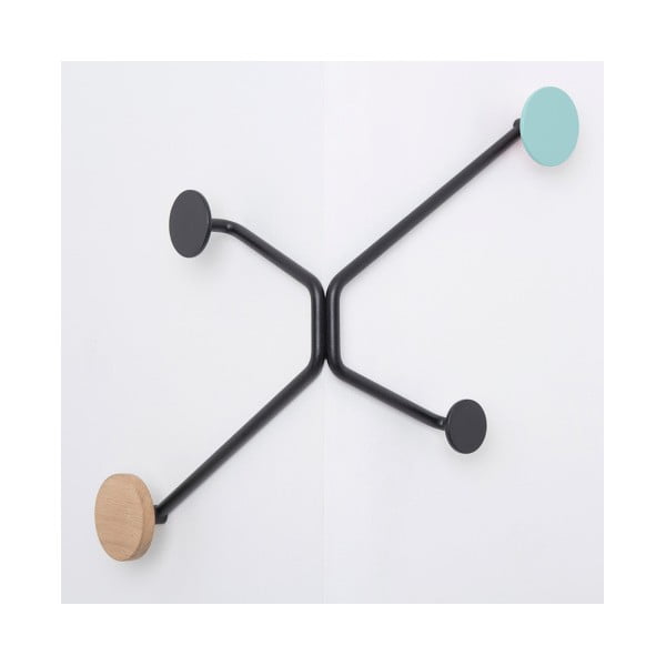 Melns sienas pakaramais ārējam stūrim ar piparmētru zaļu detaļu Gazzda Hook-image-2