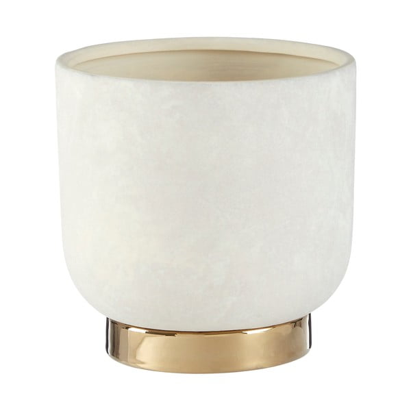 Keramikas puķu pods baltā un zelta krāsā Premier Housewares Callie, ø 16 cm