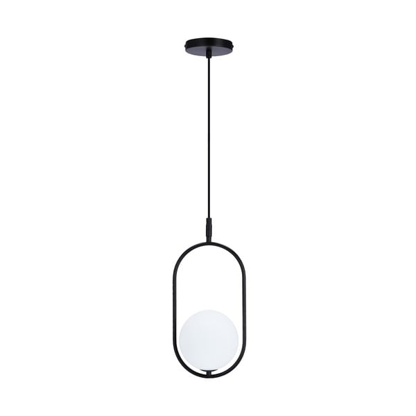 Melna piekaramā lampa ar stikla abažūru 18,5x15 cm Cordel – Candellux Lighting