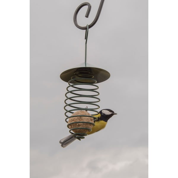 Tumši zaļa metāla barotava ar jumtu Esschert Design, ⌀ 10,8 cm-image-1