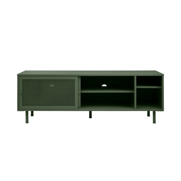 Tumši zaļš metāla TV galdiņš 160x55 cm Veep – Unique Furniture-image-3