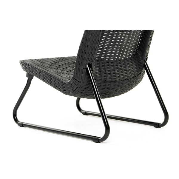 Tumši pelēks mākslīgās rotangpalmas dārza atpūtas komplekts 2 personām Rio – Keter-image-2